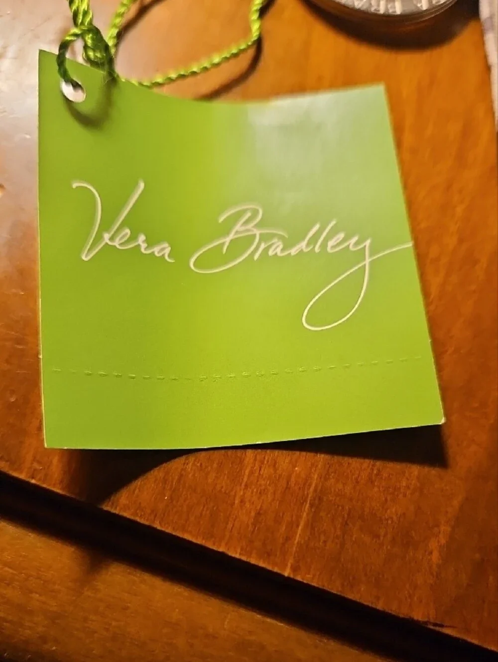 Vera Bradley Neutral Circle Pattern ID Wristlet with Keyring